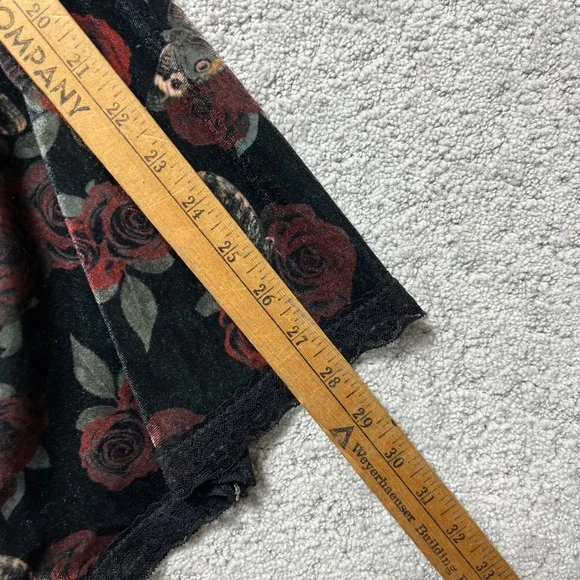 Thorn & Fable Dress Womens SM Velvet Bell Sleeve Mini Dress Rose Butterfly Print - Picture 13 of 15